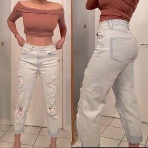 Wild Fable High Waist Distressed Mom Jeans